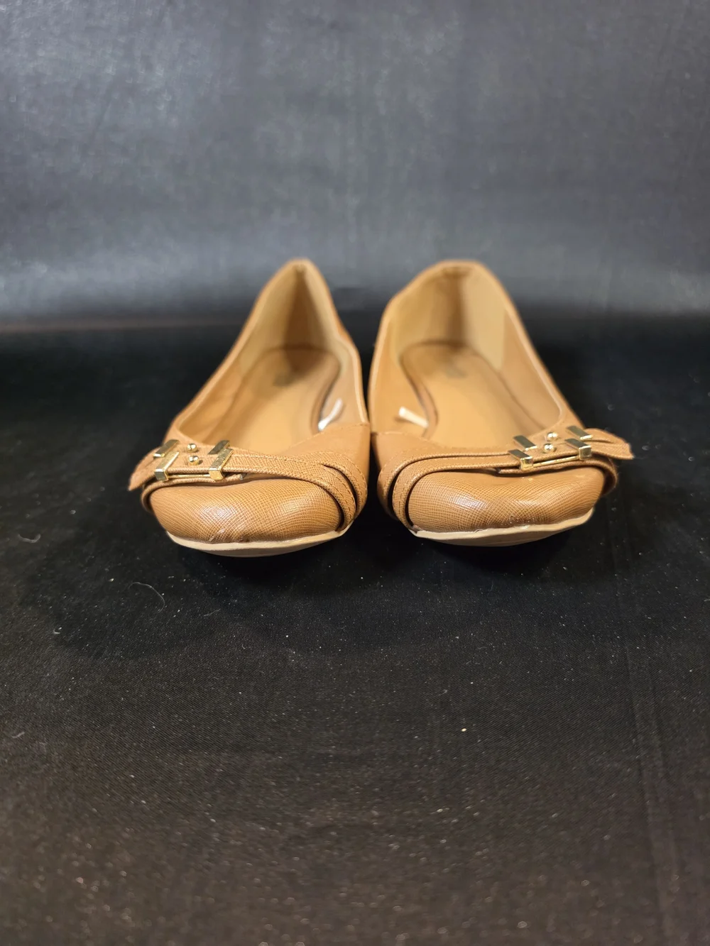 Charlotte Russe Women's Brown Ballet Flats Size 8 Tan Faux Leather Slip On